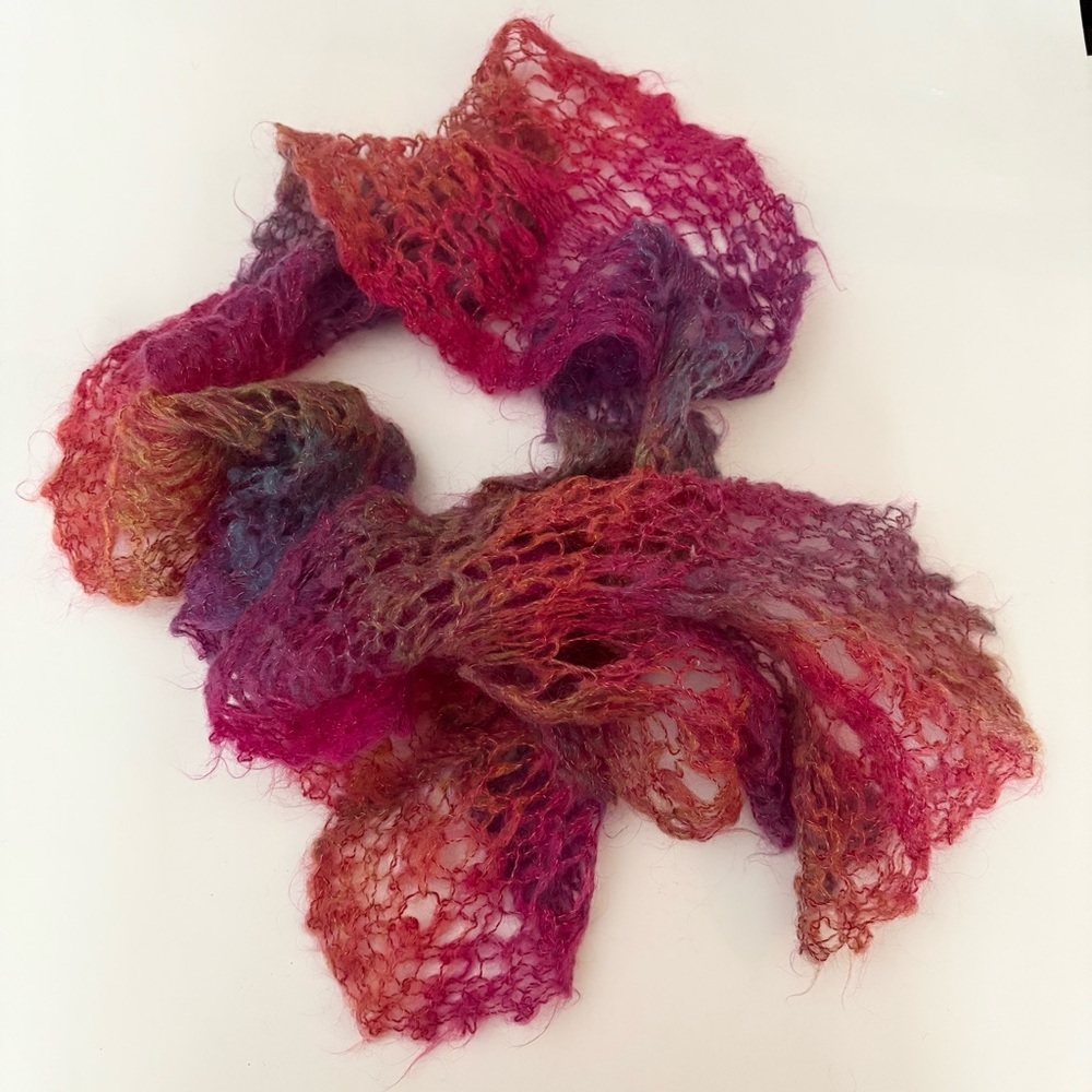 Crochet Multicolor Scarf - Picture 6 of 7